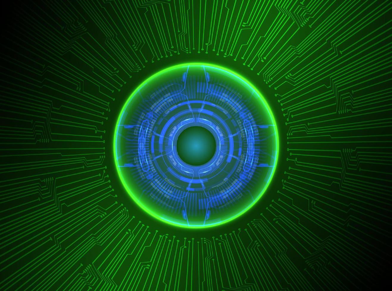 Modern Holographic Eye Ball on Technology Background vector