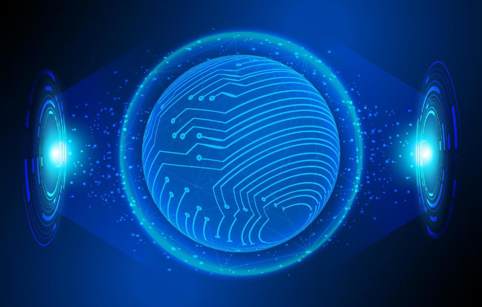 Modern Holographic Globe on Technology Background vector