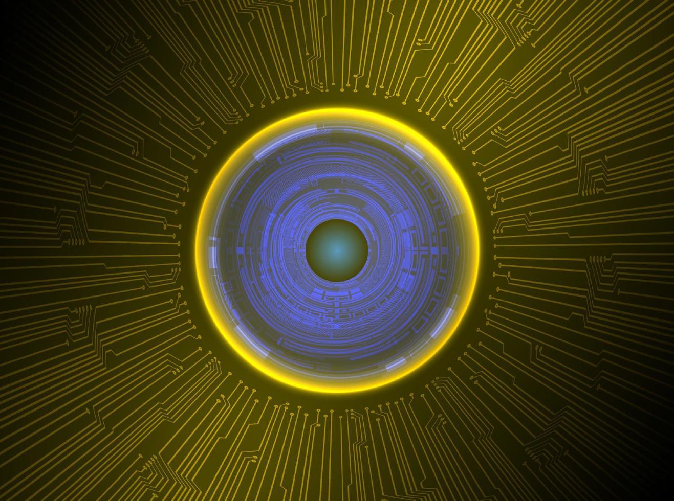 Modern Holographic Eye ball on Technology Background vector