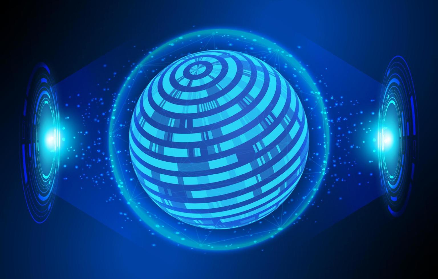 Modern Holographic Globe on Technology Background vector