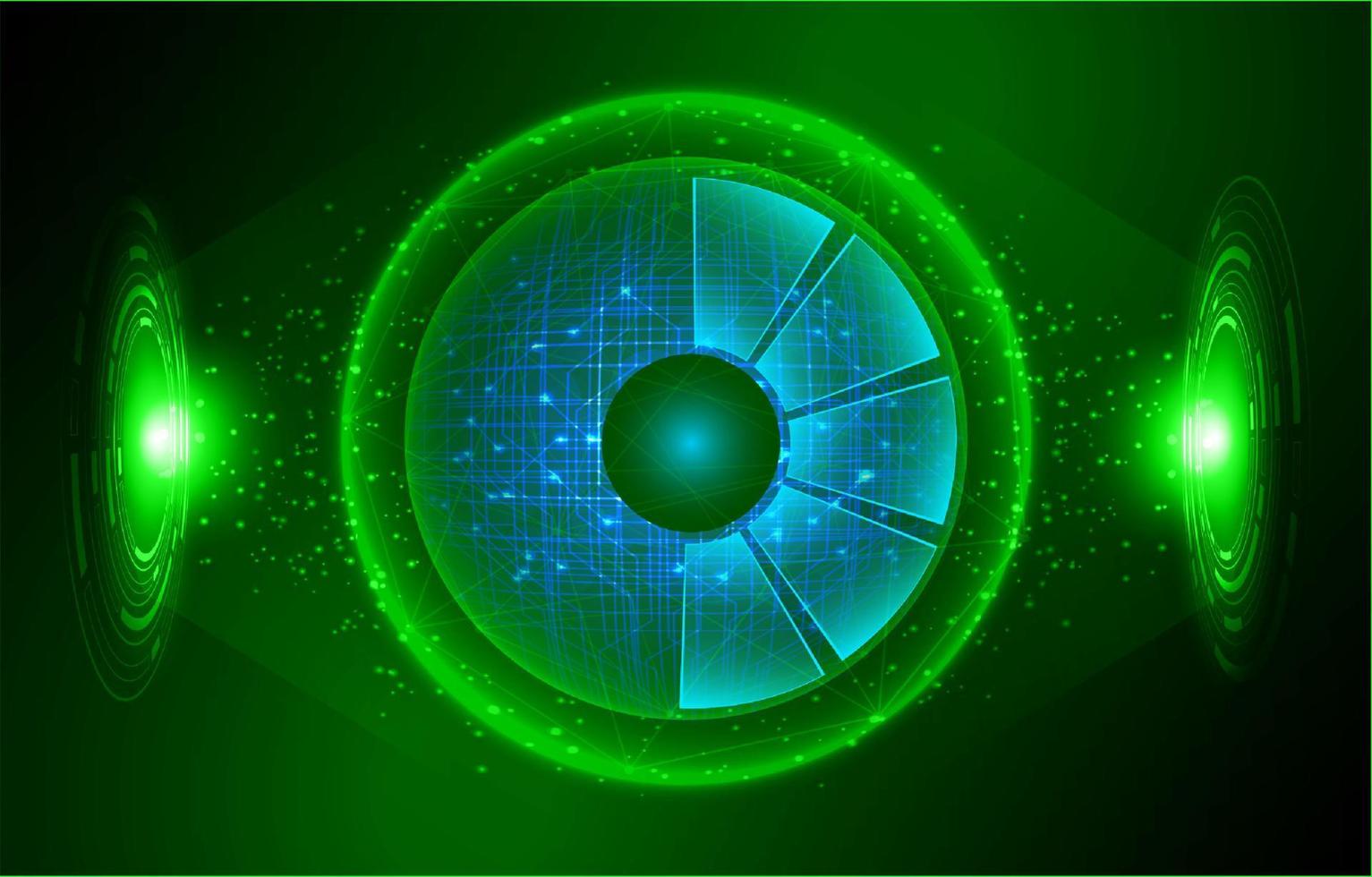 Modern Holographic Eye on Technology Background vector