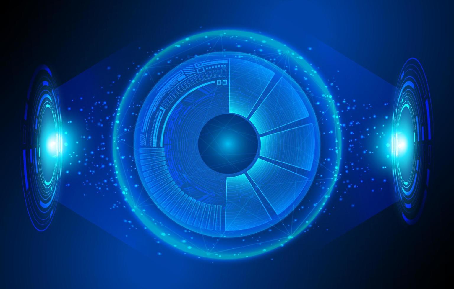 Modern Holographic Eye on Technology Background vector