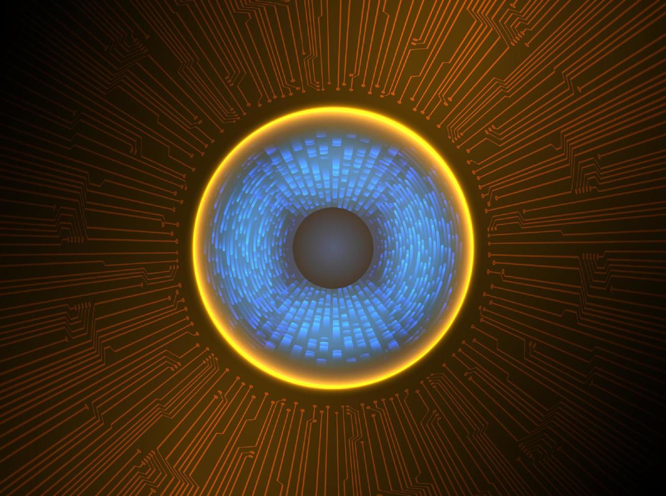Modern Holographic Eye Ball on Technology Background vector