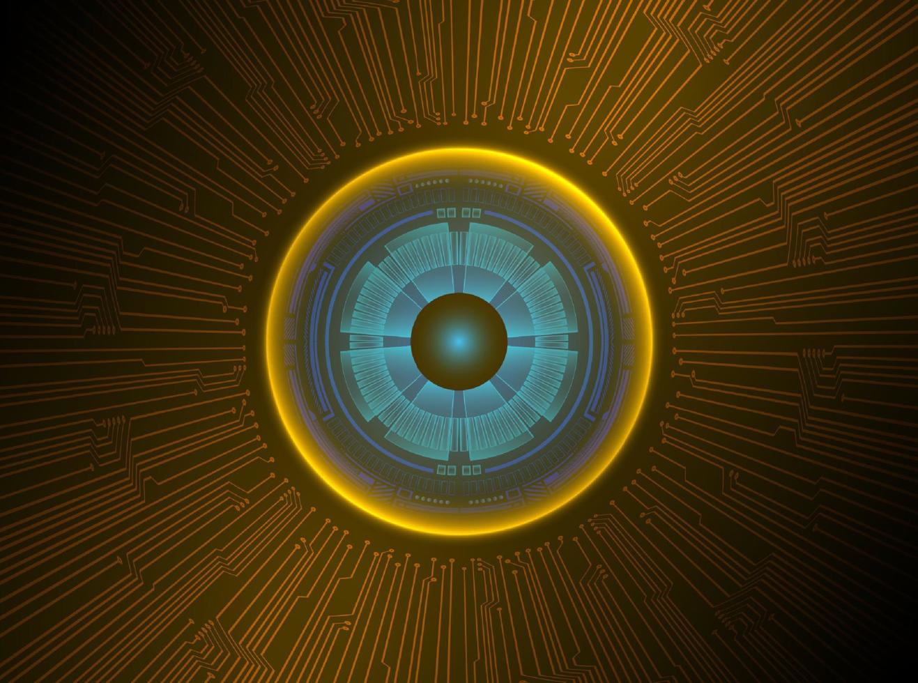 Modern Holographic Eye Ball on Technology Background vector