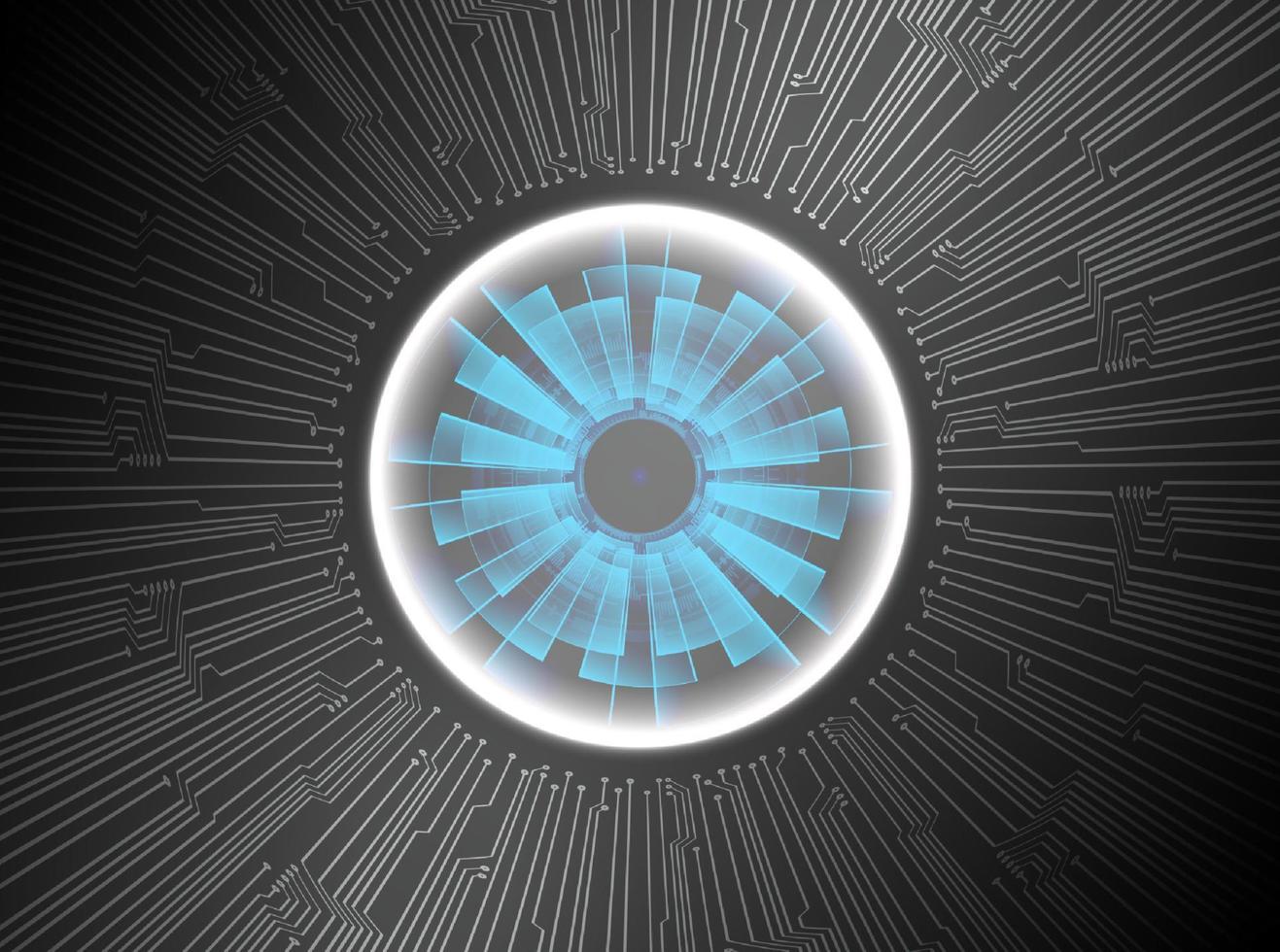 Modern Holographic Eye ball on Technology Background vector