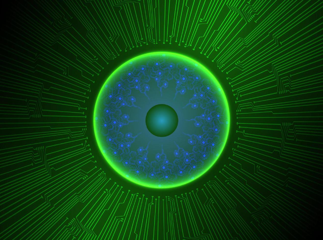 Modern Holographic Eye Ball on Technology Background vector