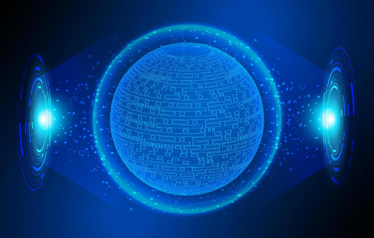 Modern Holographic Globe on Technology Background vector