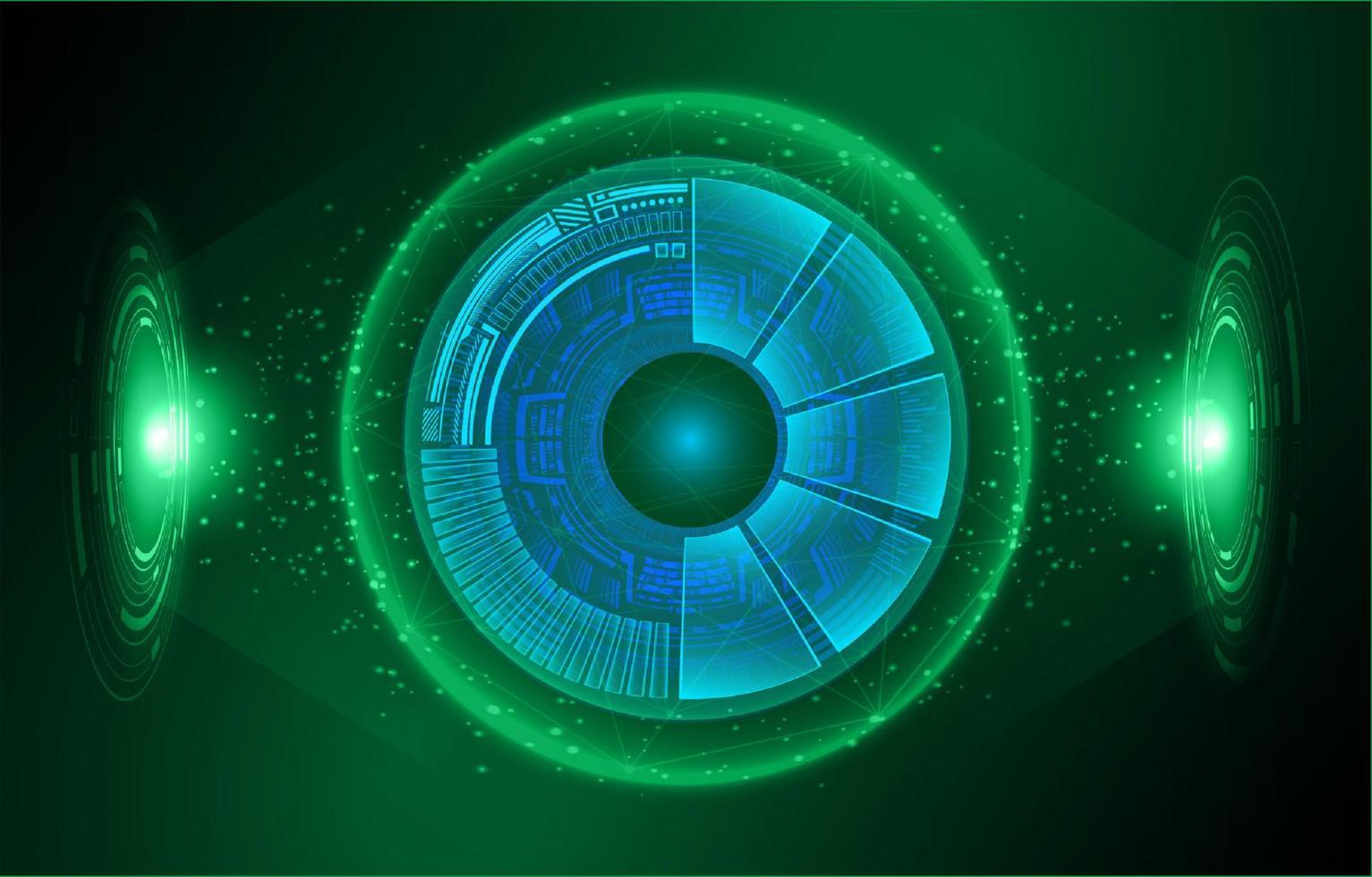 Modern Holographic Eye on Technology Background vector