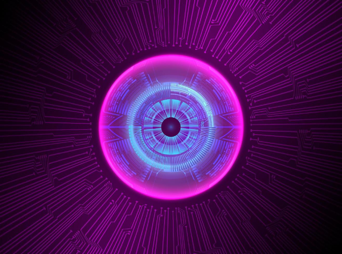 Modern Holographic Eye ball on Technology Background vector