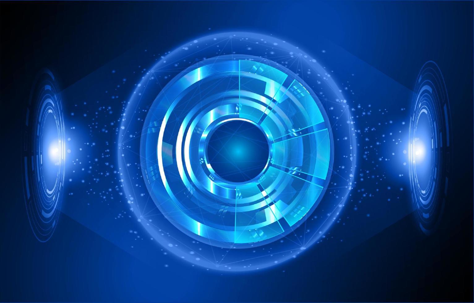 Modern Holographic Eye on Technology Background vector