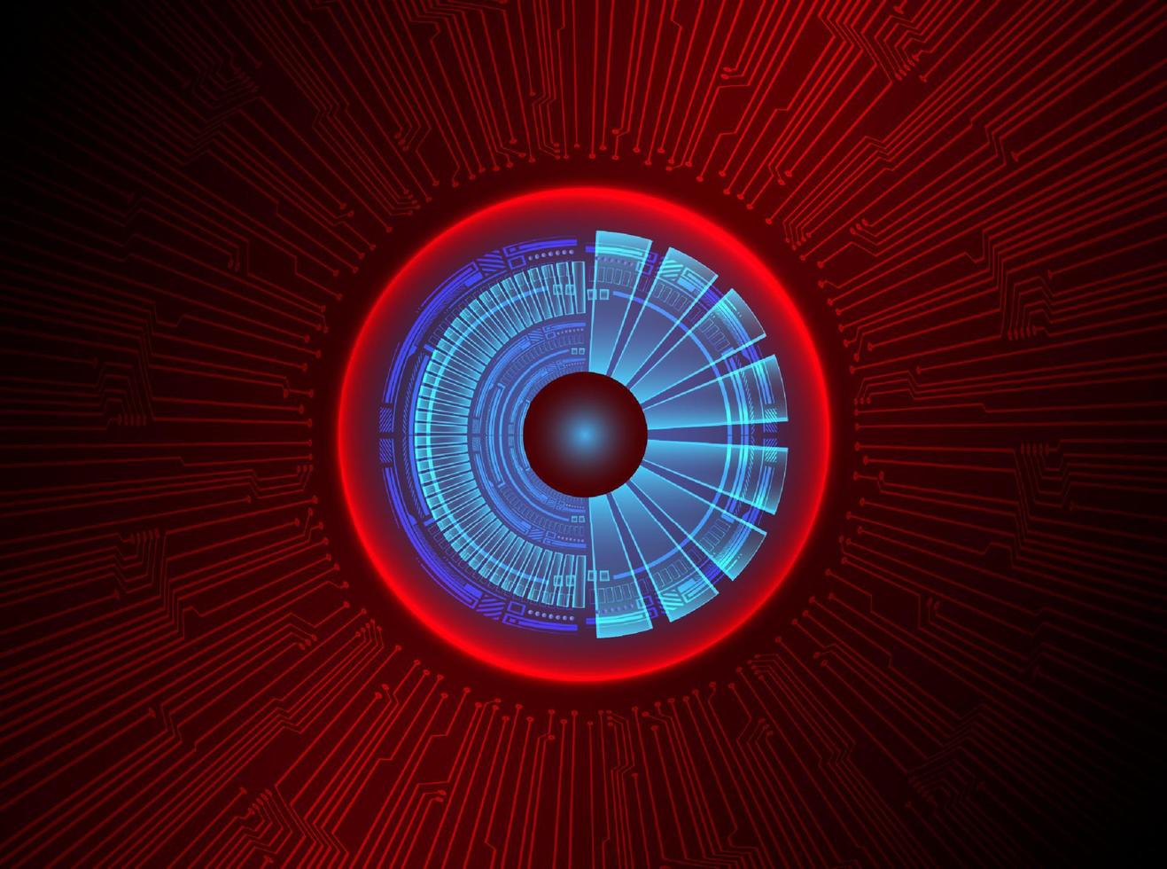 Modern Holographic Eye ball on Technology Background vector