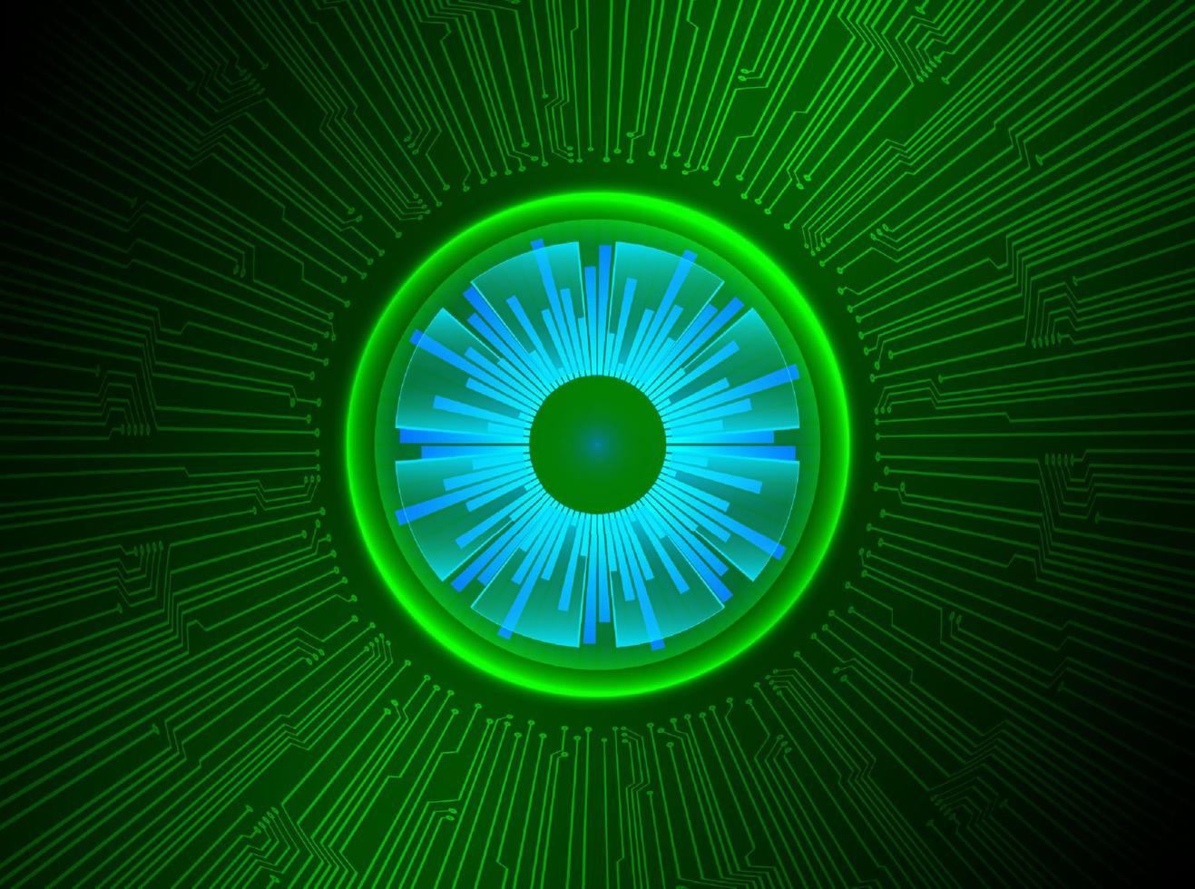 Modern Holographic Eye ball on Technology Background vector