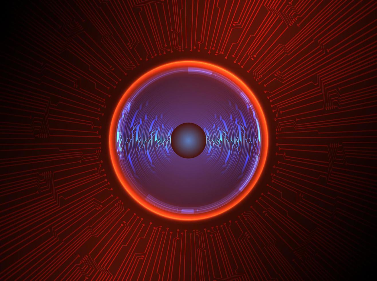 Modern Holographic Eye ball on Technology Background vector