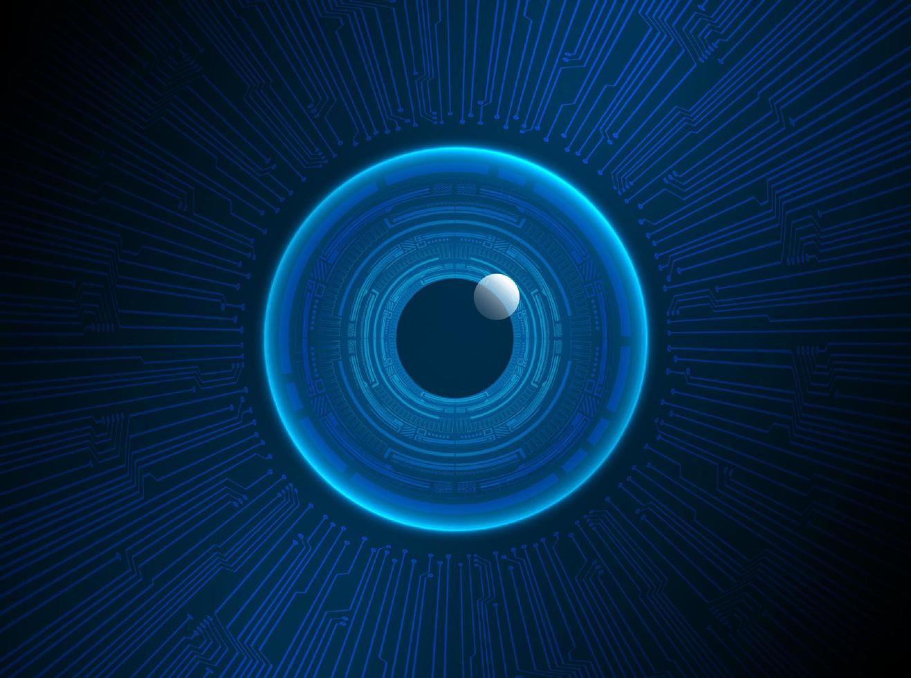 Modern Holographic Eye ball on Technology Background vector