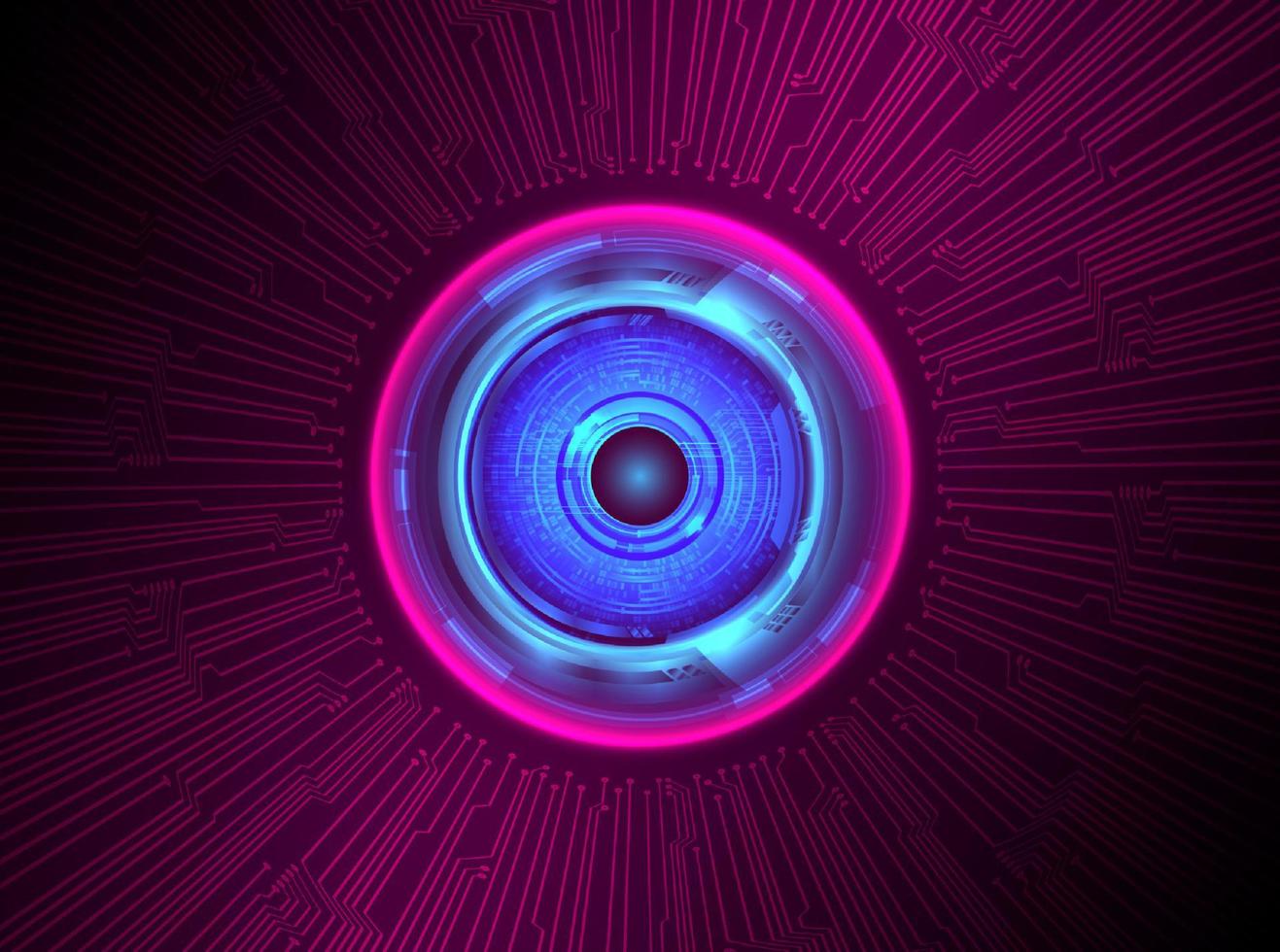 Modern Holographic Eye Ball on Technology Background vector