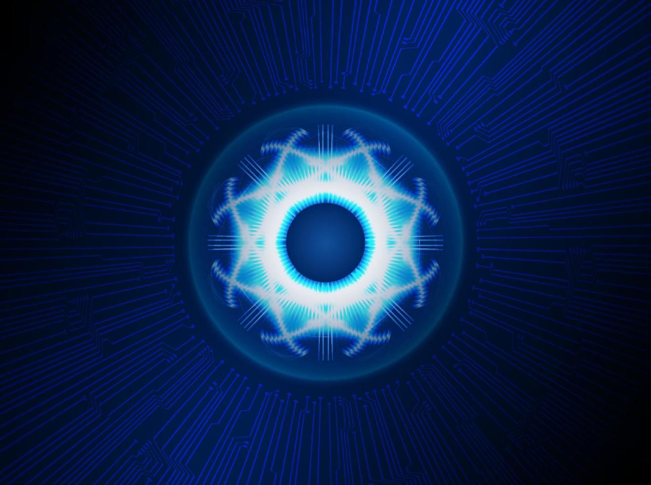 Modern Holographic Eye Ball on Technology Background vector