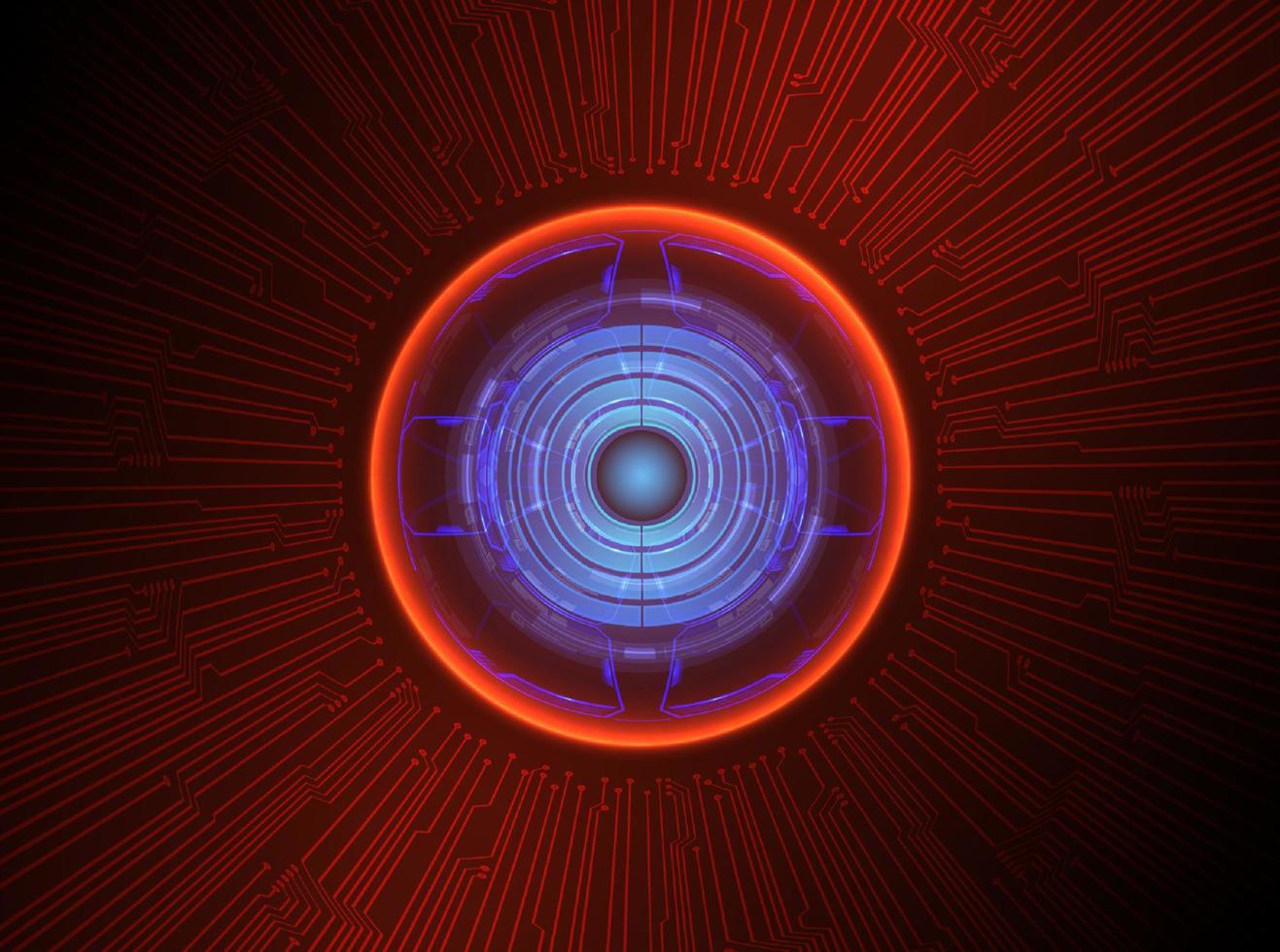 Modern Holographic Eye ball on Technology Background vector