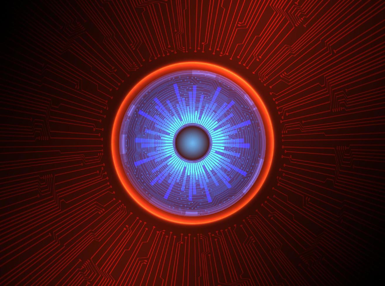 Modern Holographic Eye ball on Technology Background vector