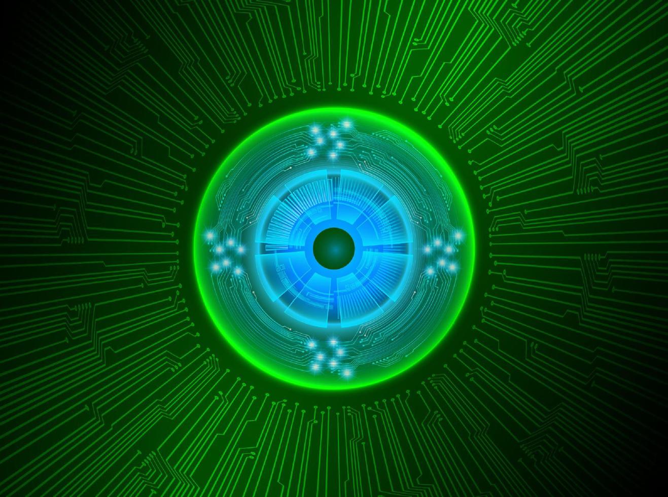 Modern Holographic Eye ball on Technology Background vector