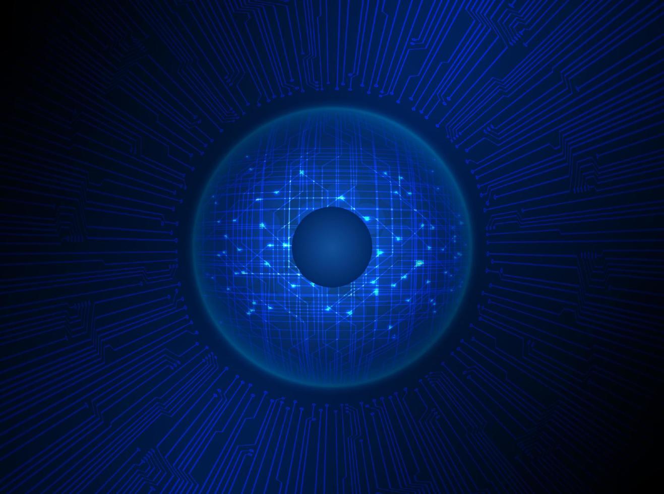 Modern Holographic Eye Ball on Technology Background vector
