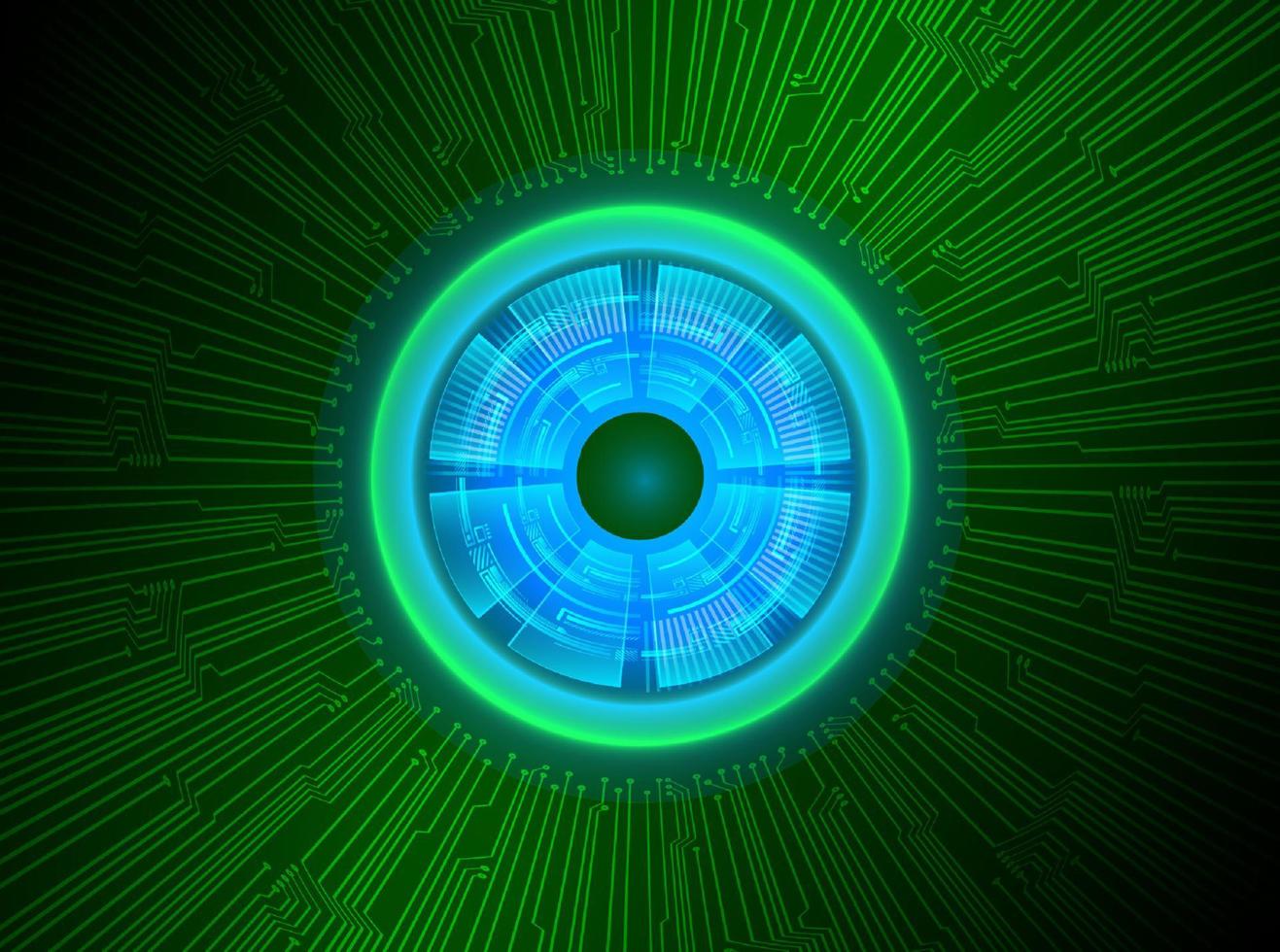 Modern Holographic Eye ball on Technology Background vector