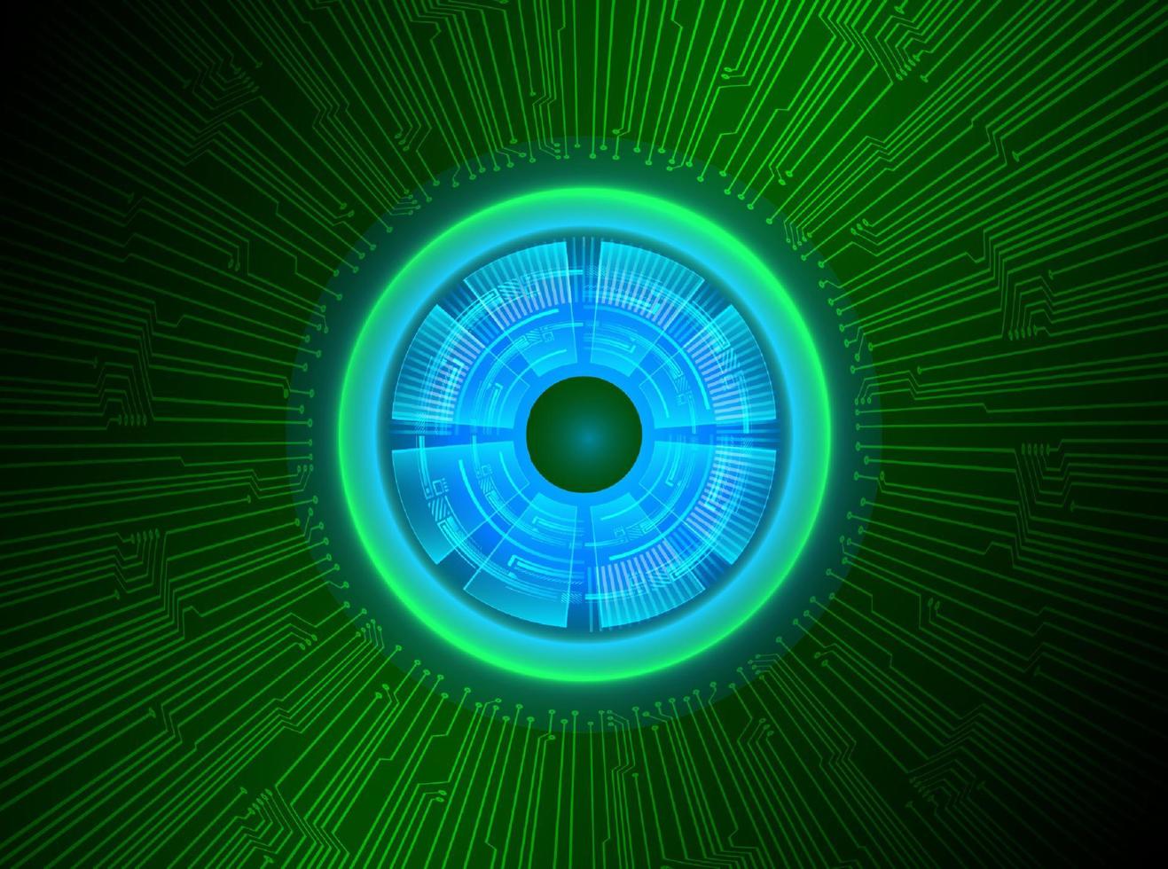 Modern Holographic Eye ball on Technology Background vector