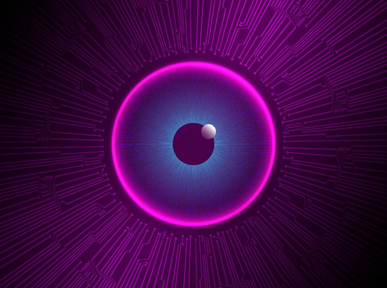 Modern Holographic Eye ball on Technology Background vector