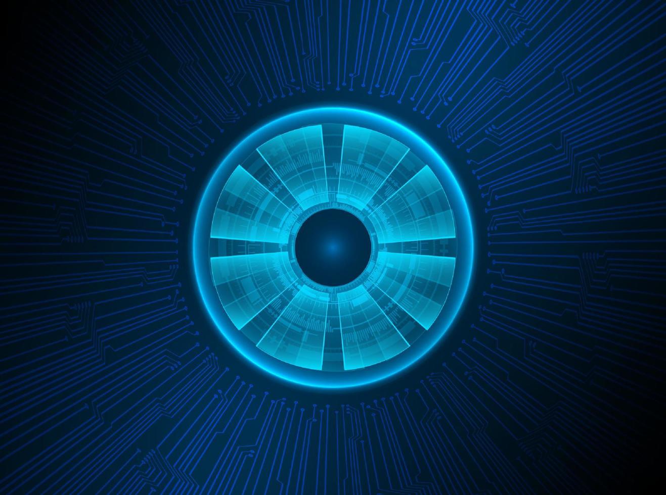 Modern Holographic Eye ball on Technology Background vector