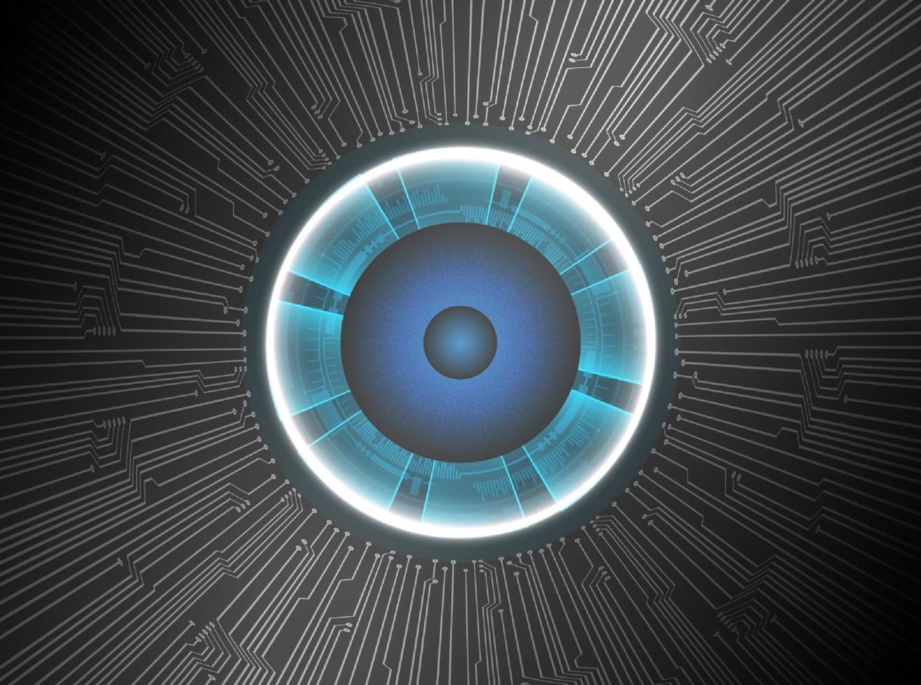 Modern Holographic Eye ball on Technology Background vector