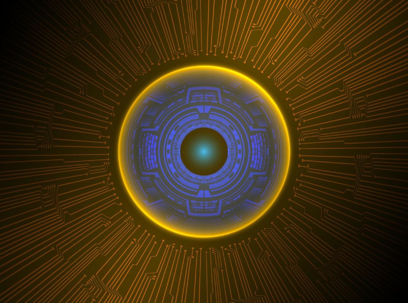 Modern Holographic Eye Ball on Technology Background vector