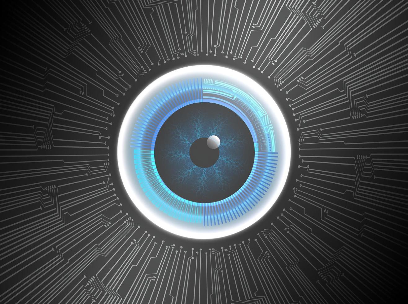 Modern Holographic Eye ball on Technology Background vector
