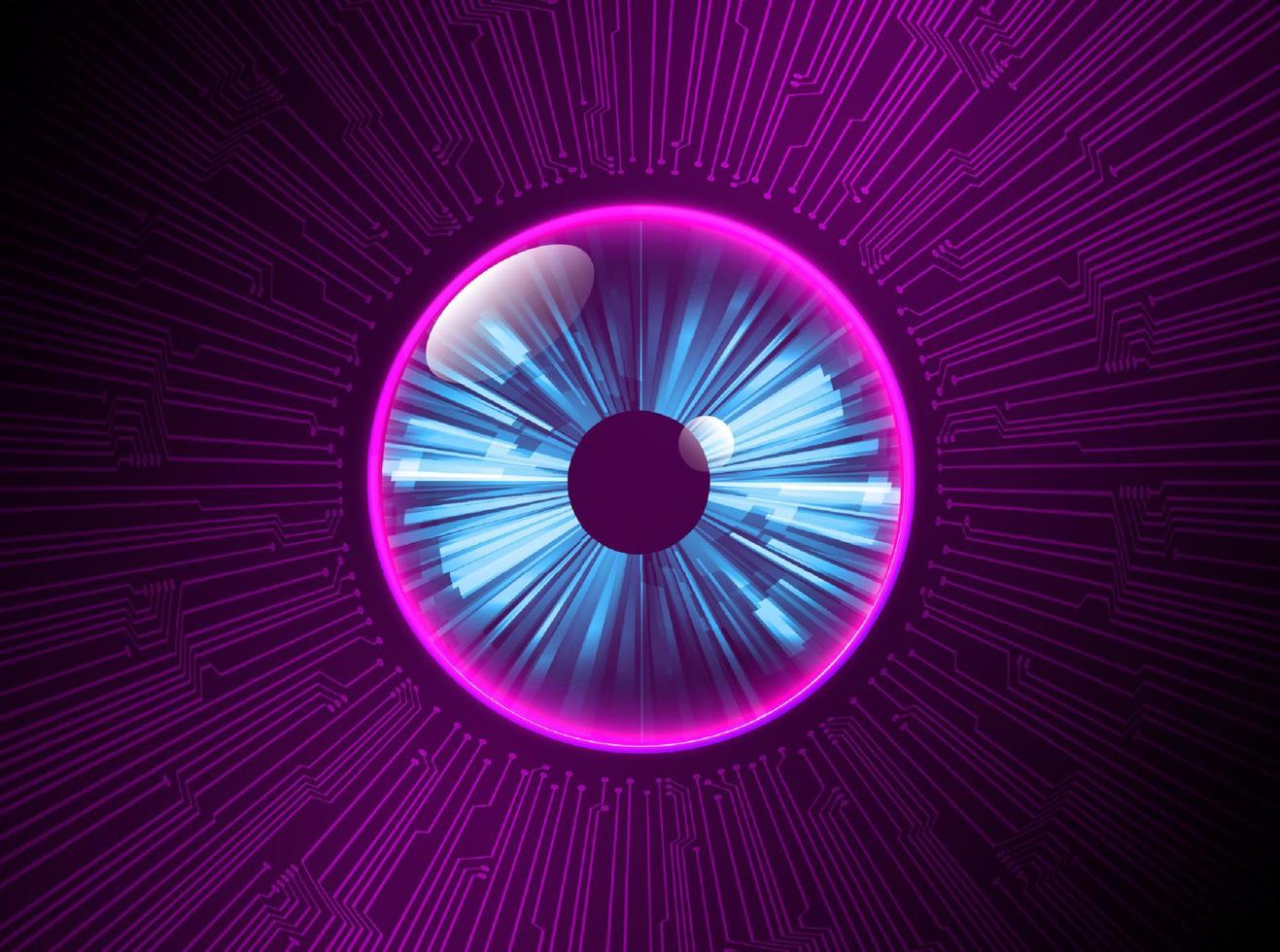 Modern Holographic Eye ball on Technology Background vector