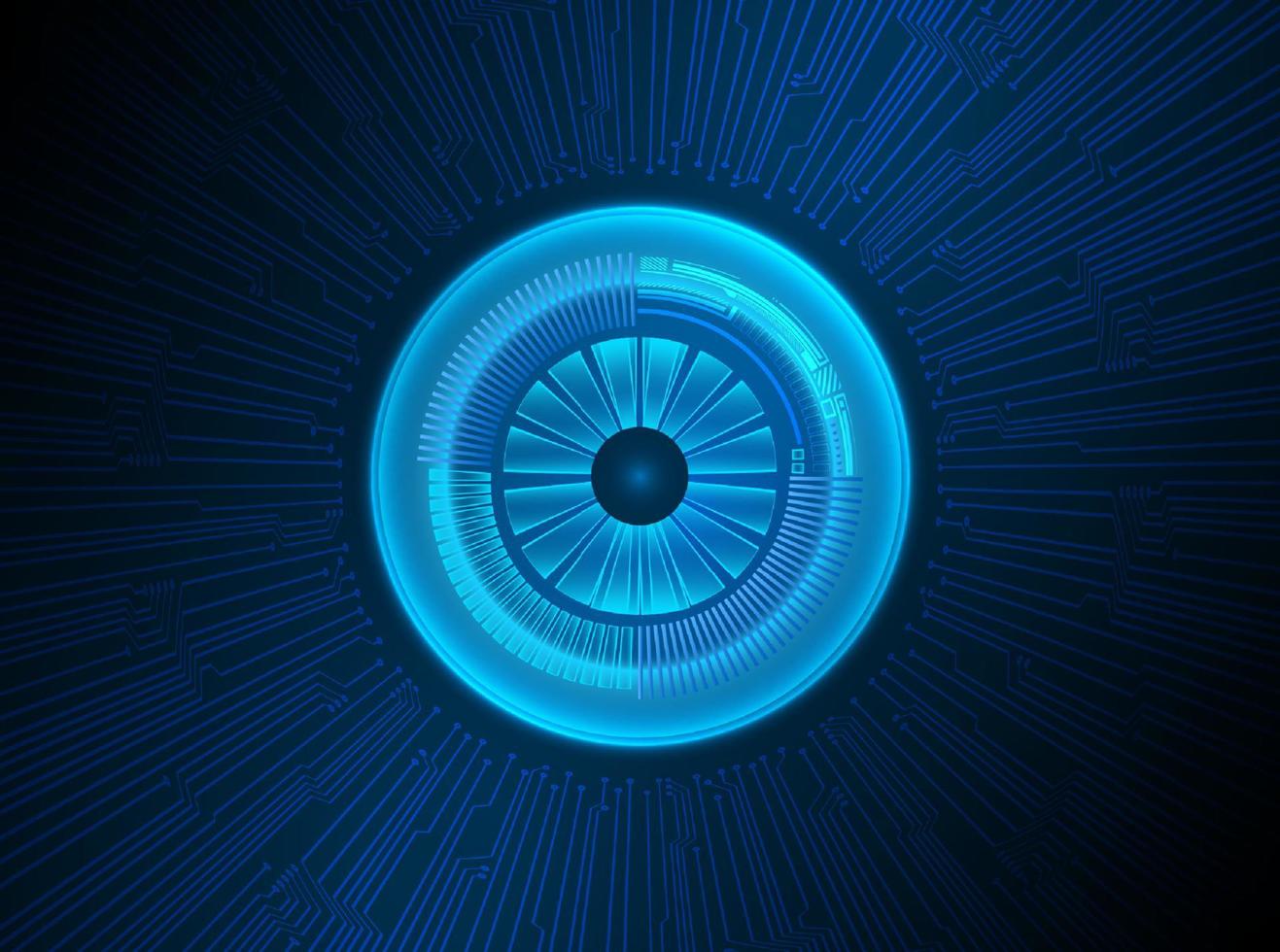 Modern Holographic Eye ball on Technology Background vector