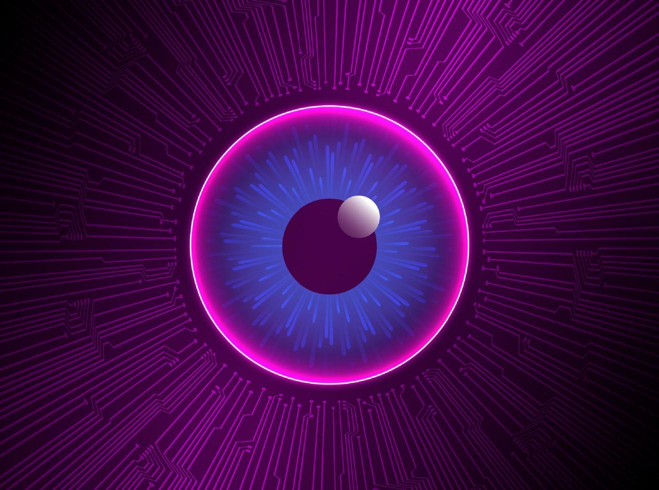 Modern Holographic Eye ball on Technology Background vector