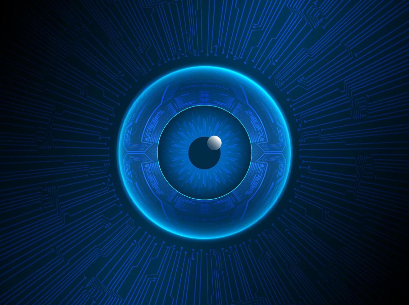 Modern Holographic Eye ball on Technology Background vector