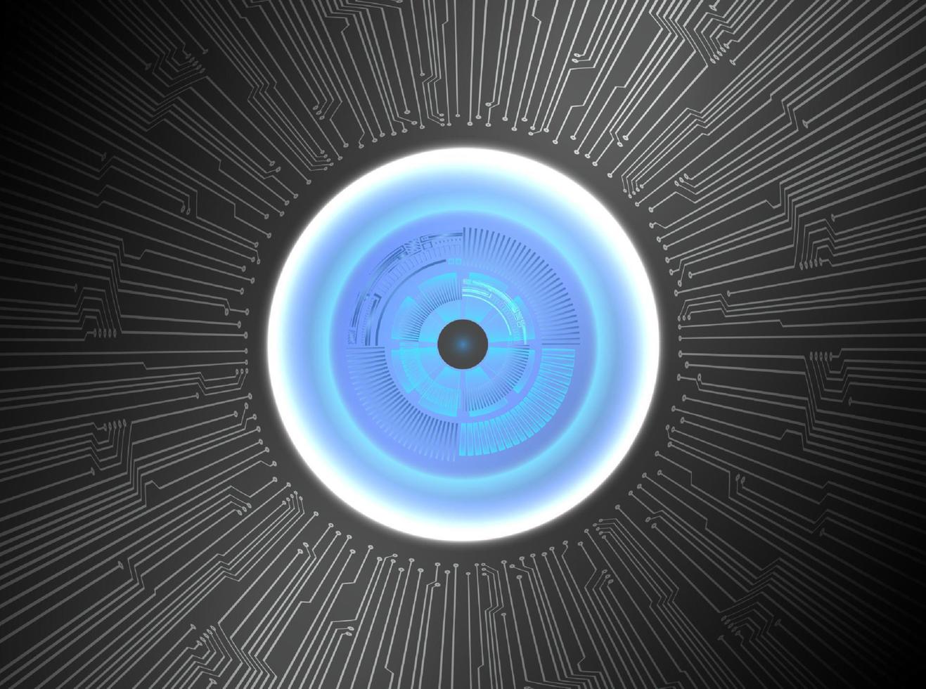 Modern Holographic Eye ball on Technology Background vector