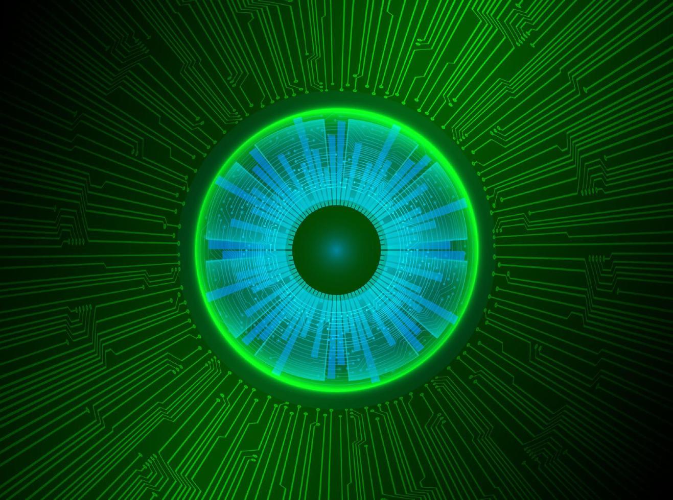 Modern Holographic Eye ball on Technology Background vector