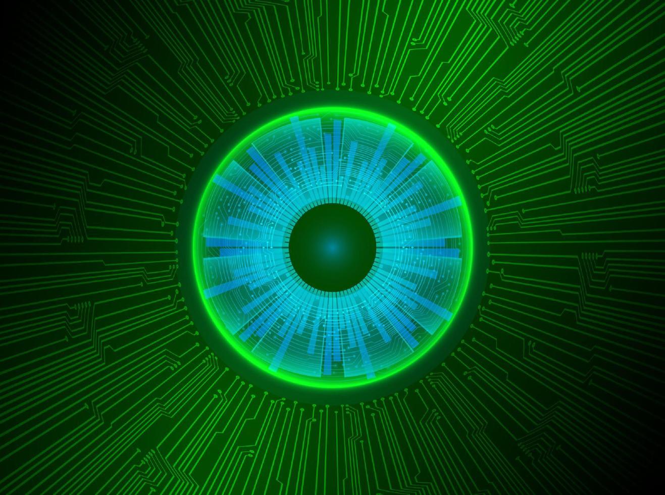 Modern Holographic Eye ball on Technology Background vector