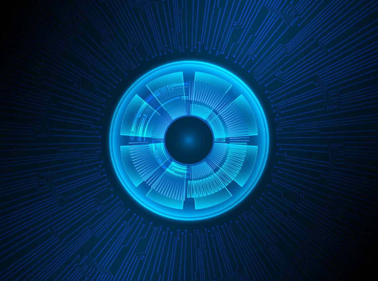 Modern Holographic Eye ball on Technology Background vector