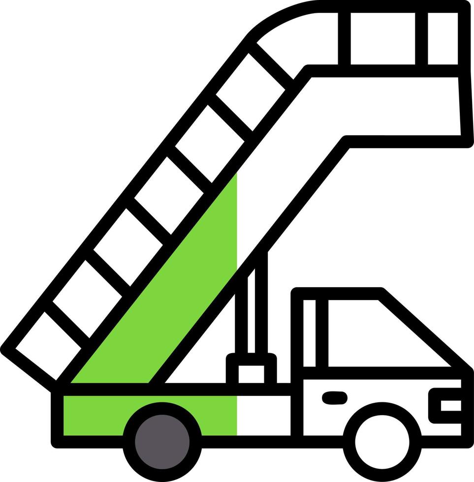 Airplane Stairs Vector Icon Design