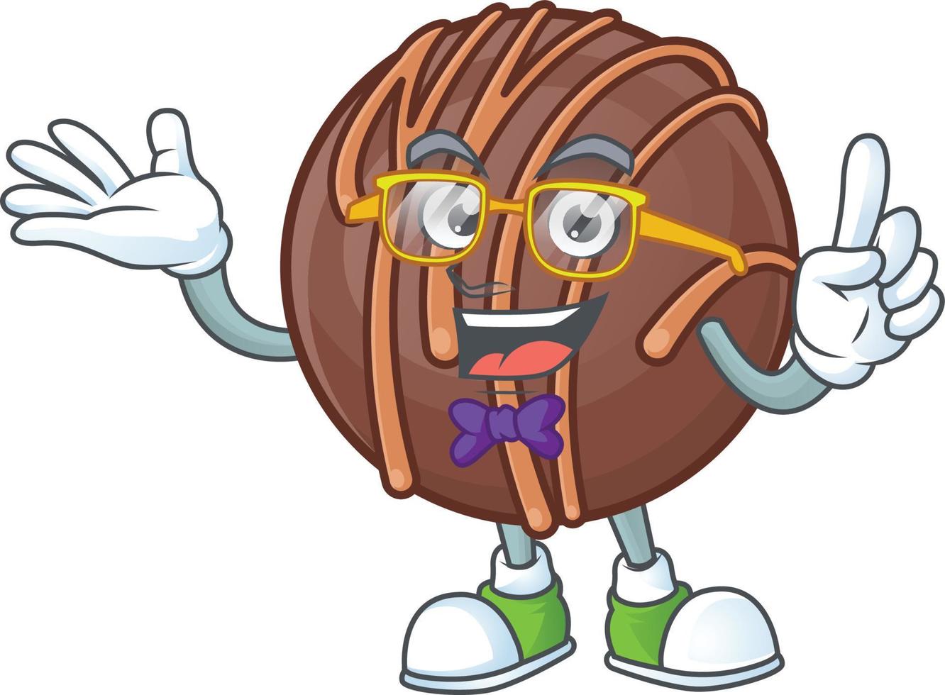 Chocolate praline ball cartoon character style vector