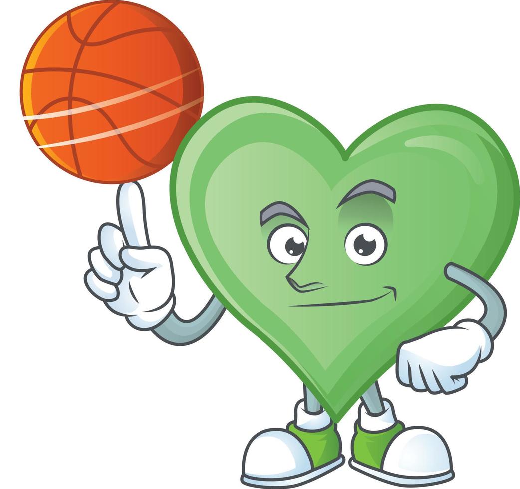 Green love cartoon character style vector