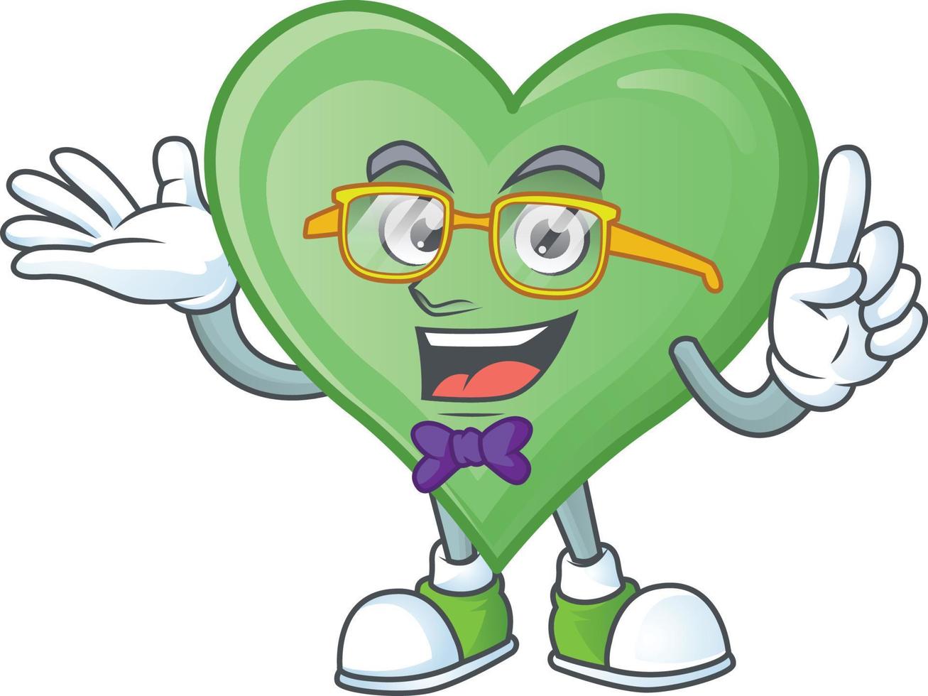 Green love cartoon character style vector