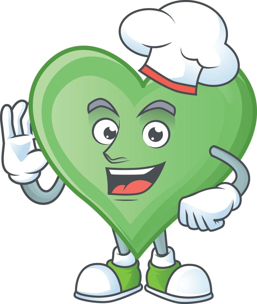 Green love cartoon character style vector