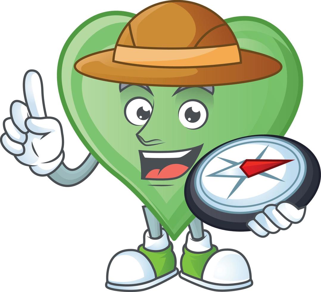 Green love cartoon character style vector