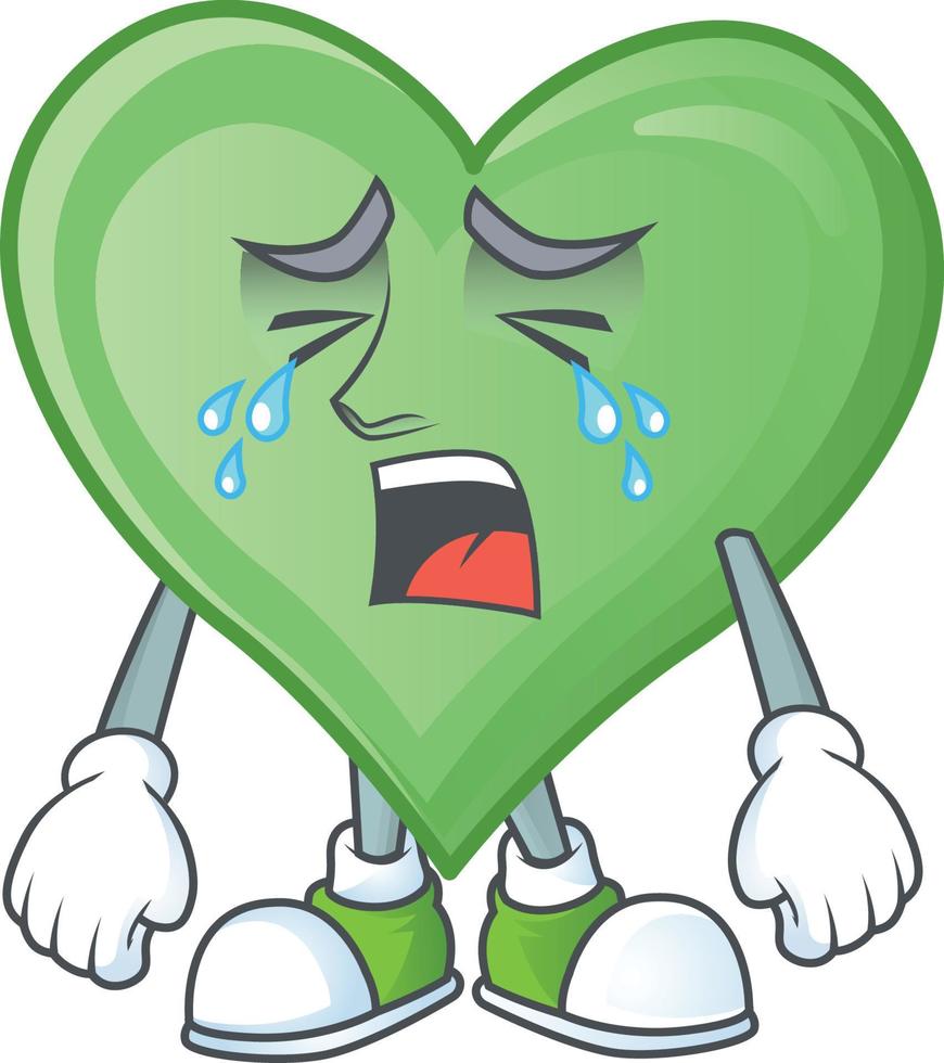 Green love cartoon character style vector