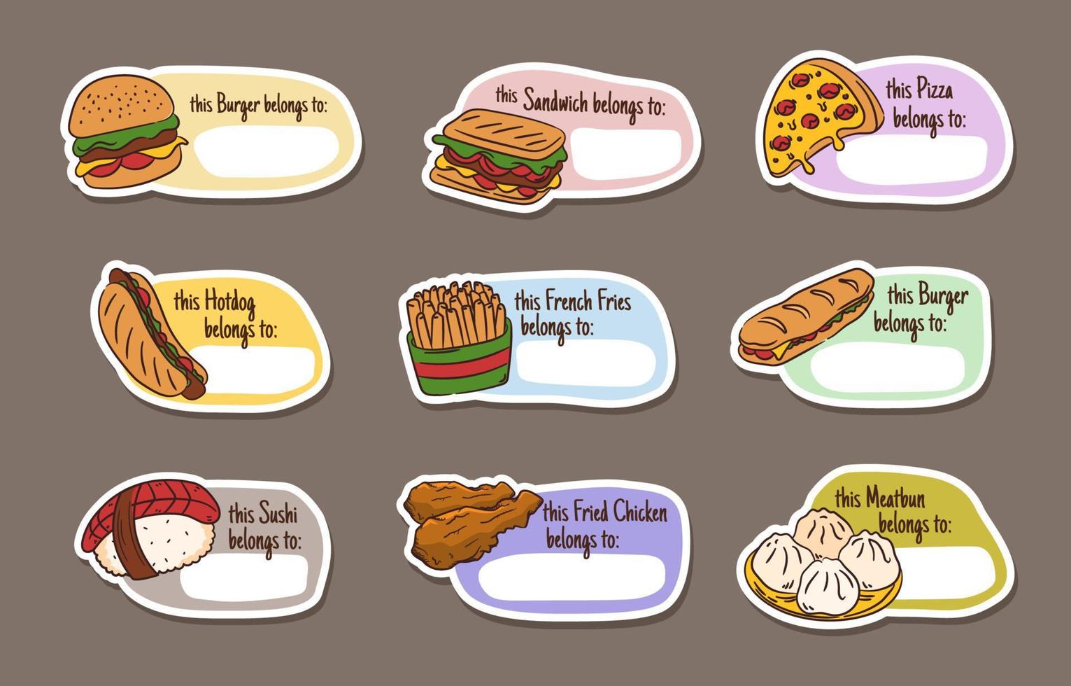 This Food Belongs To Sticker Set vector