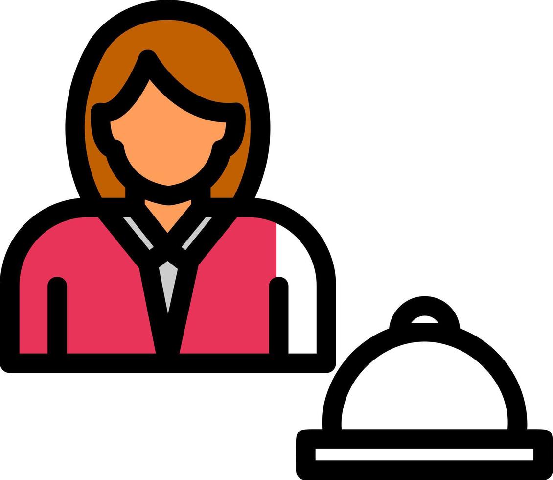Waitress Vector Icon Design
