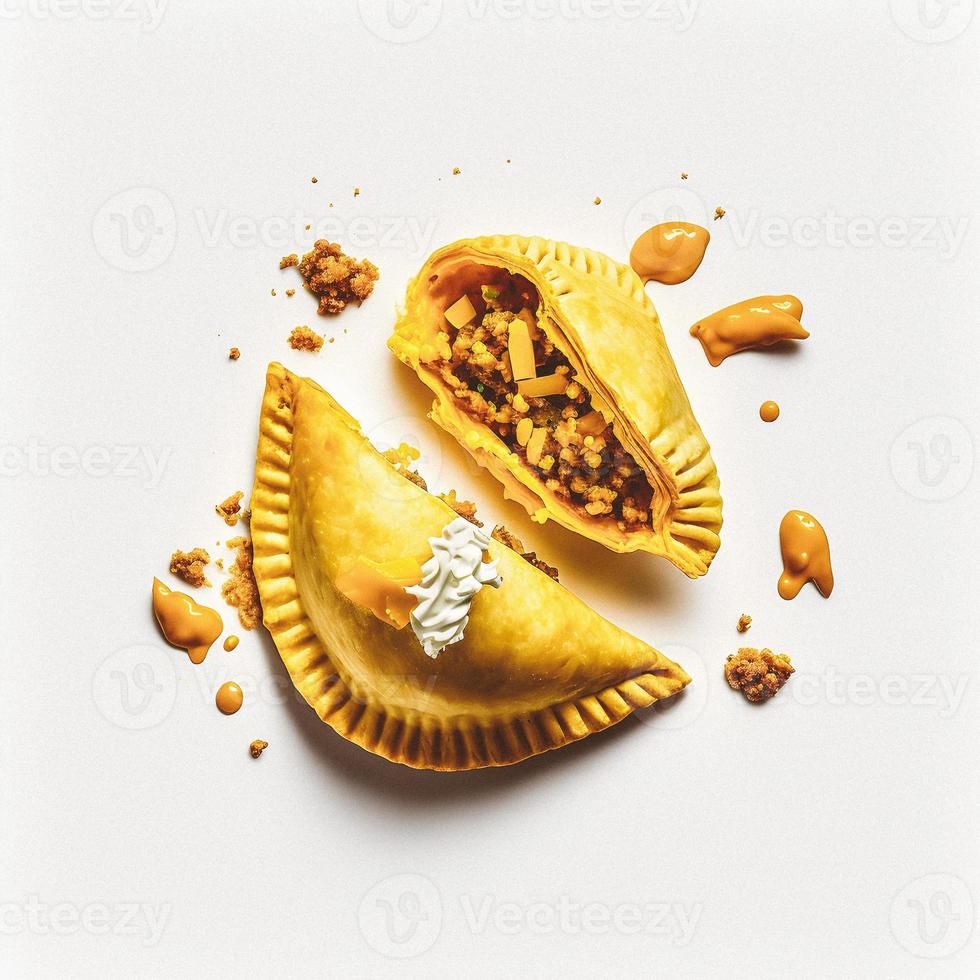 Bring a touch of sophistication to your food-related projects with our Empanadas on a white background. Showcase the rich flavors and diversity of Latin American cuisine photo