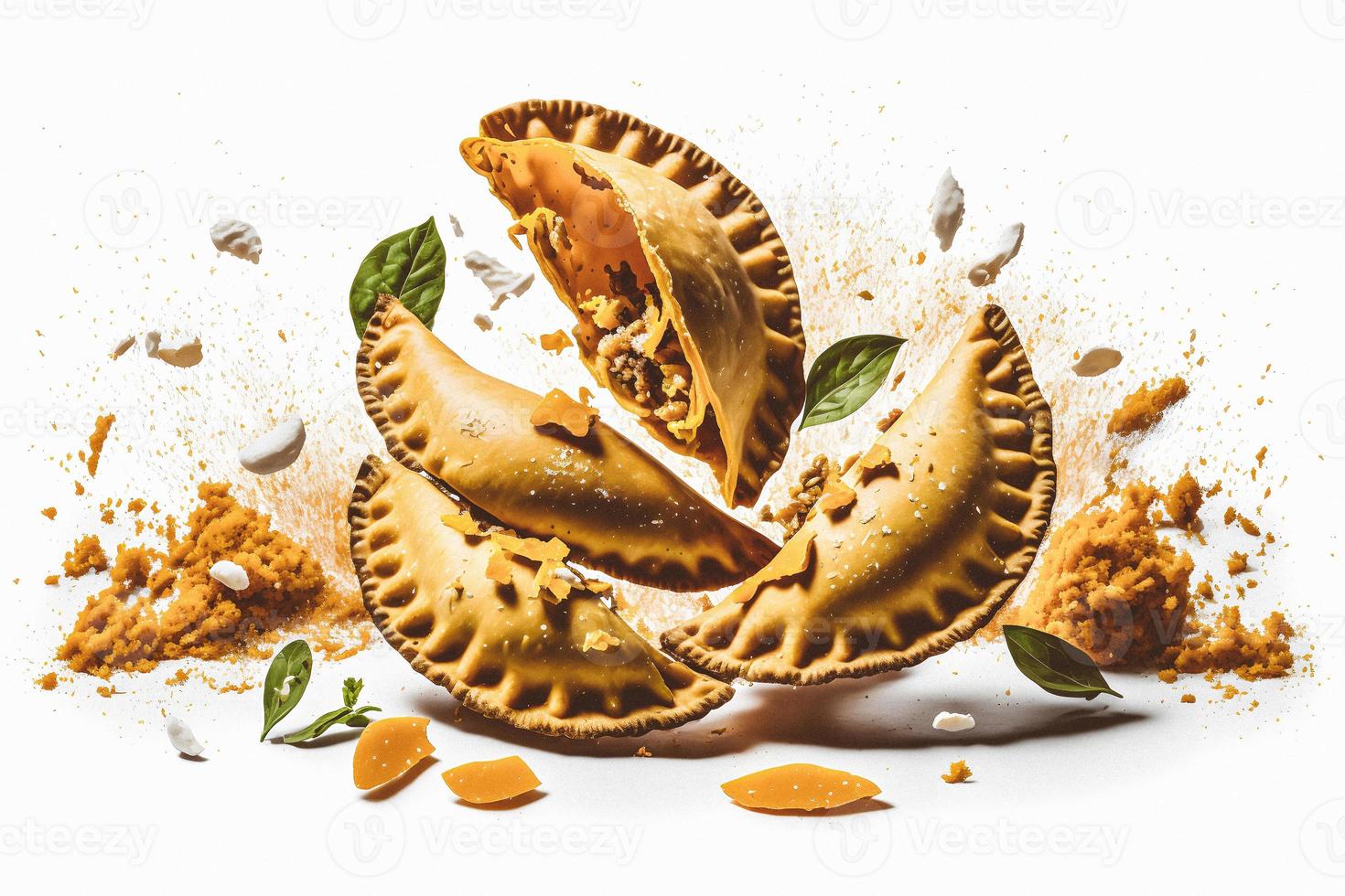 Bring a touch of sophistication to your food-related projects with our Empanadas on a white background. Showcase the rich flavors and diversity of Latin American cuisine photo